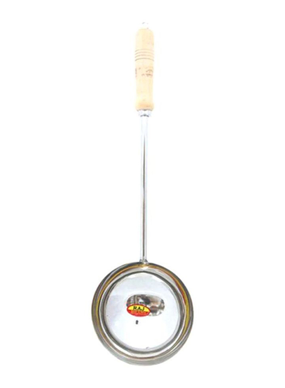 Raj 56.5cm Stainless Steel Ladle Spoon, 56.5 x 17cm, Silver/Beige