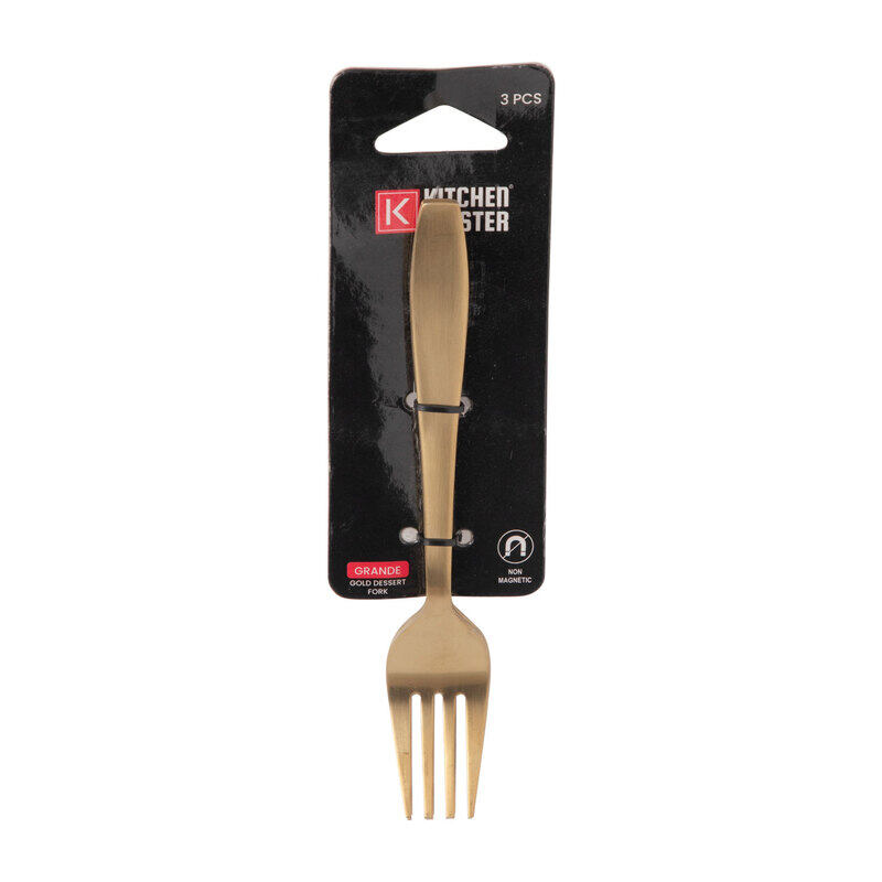 

KITCHEN MASTER GOLD DESSERT FORK, KM0106, 3PC PACK, GRANDE