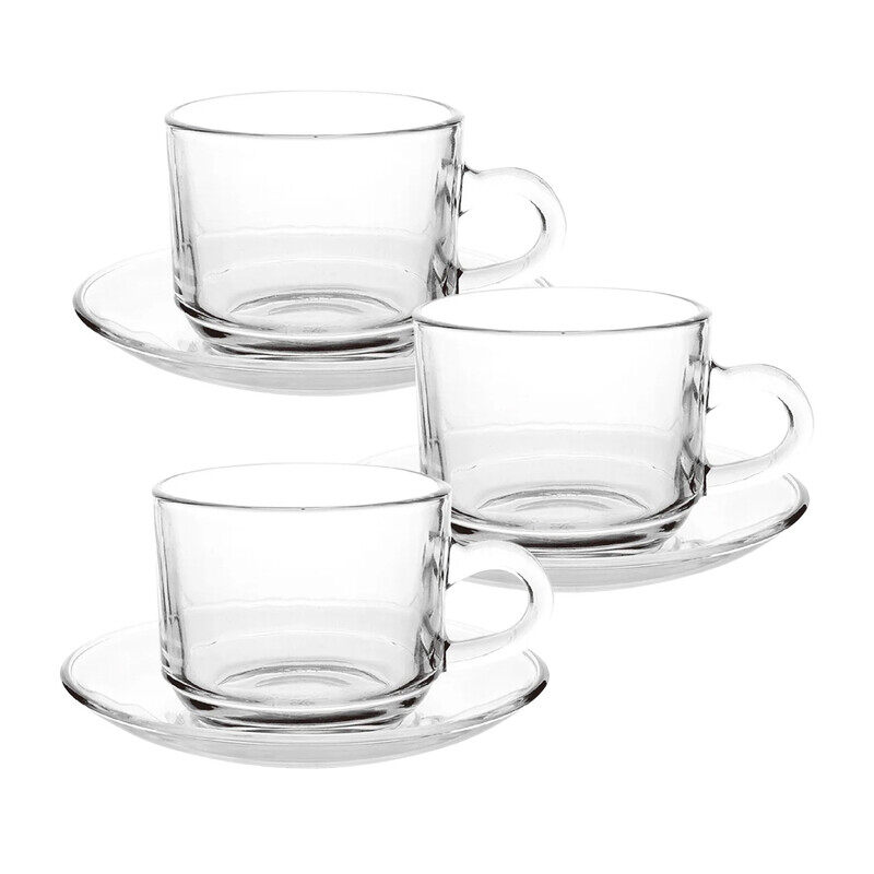 

OCEAN TEA SAUCER AND STACK TEA CUP 6 PCS SET, GS000006, Espresso Cup, Tea & Coffee Cup, Cappuccino Cup, Latte Glass