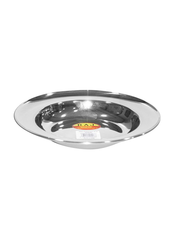 Raj 16.5cm Steel Soup Plate, SP0007, Silver