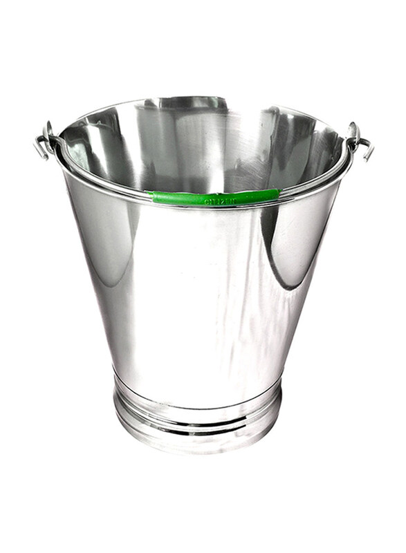 Raj 9 Ltr Stainless Steel Bucket, Silver