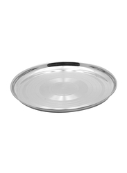 Raj 50cm Steel Silver Touch Thala Round Dinner Plate, STT022, Silver