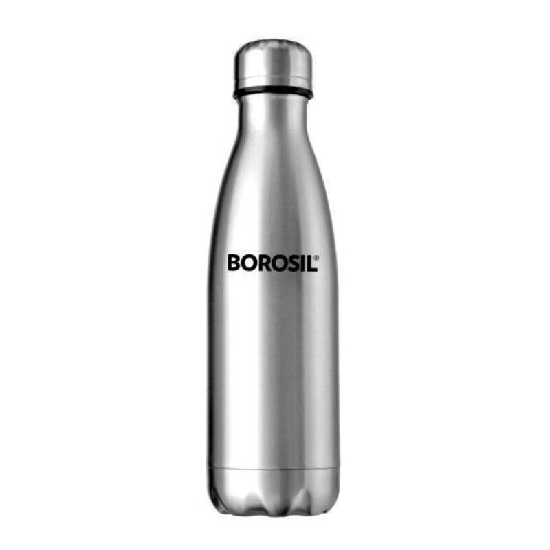 BOROSIL VACUUM INSULATED COPPER COATED INNER BOLT Water Bottle, Sports Bottle, Yoga Bottle, Outdoor, PortableLeak Proof, Reusable Water Bottle STAINLESS STEEL, 350 ML, ISFGBO0350S