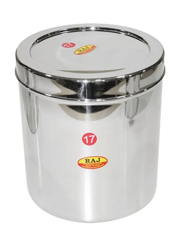 Raj Storage Container with Lid, 6 Pieces, Silver