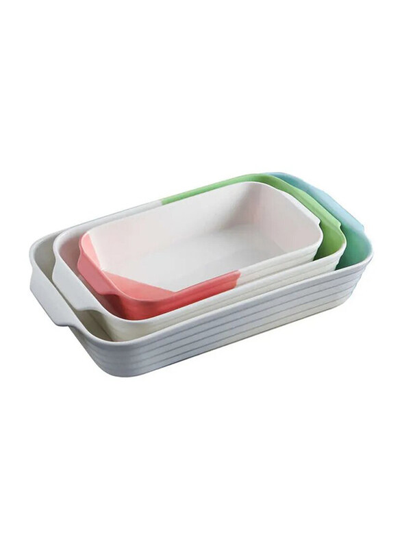 

RK 3-Piece Bakeware Set Rectangular with Double Handles, Multicolour