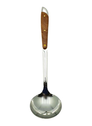 Raj 36cm Wooden Handle Ladle, Silver/Brown