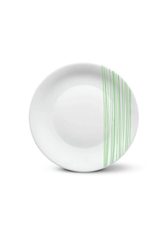 Borosil 50-Piece Larah Plano Spring Fall Opalware Round Dinnerware Set for 6, White/Green