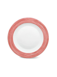 Borosil 18-Piece Larah Plano Opal Glass Round Dinnerware Set for 6, Pink