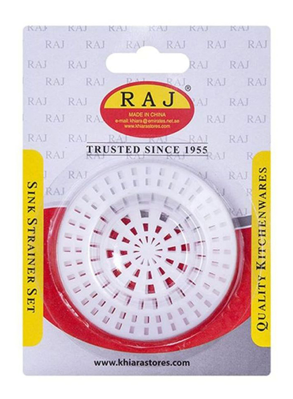 Raj 2-Piece Plastic Sink Strainer Set, White