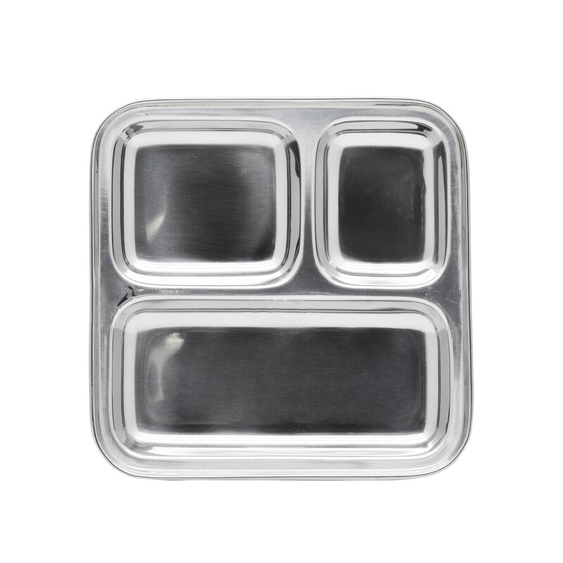 

RAJ PAV BHAJI SQUARE TRAY, 3 COMPARTMENT TRAY, RPBT01, THALI, COMPARTMENT PLATE, SERVING TRAY