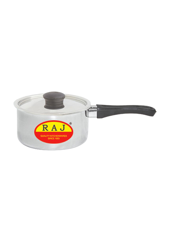 Raj 16cm Small Steel Sauce Pan with Lid, GSSSP1, 16x7 cm, Silver