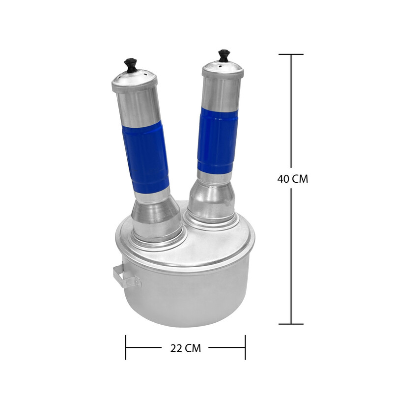 RAJ  MULTIPURPOSE ALUMINIUM PUTTY KUTTY WITH 2  HOLE & 1 STEAMER, KPK007, STEAM PUTTU MAKER, STEAM CAKE MAKER, PUTTU KAPPA MAKER