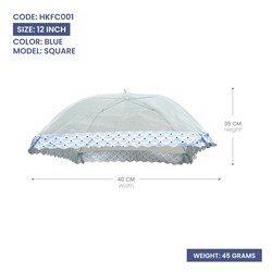 RAJ STYLISH SQUARE NYLON FOOD COVER FOOD COVER NET MESH SCREEN FOOD COVER FOR OUTDOOR FOOD PROTECTOR COLLAPSIBLE UMBRELLA FOR FOR FOOD OUTDOOR BBQ PICNIC 12" ASSORTED COLOUR