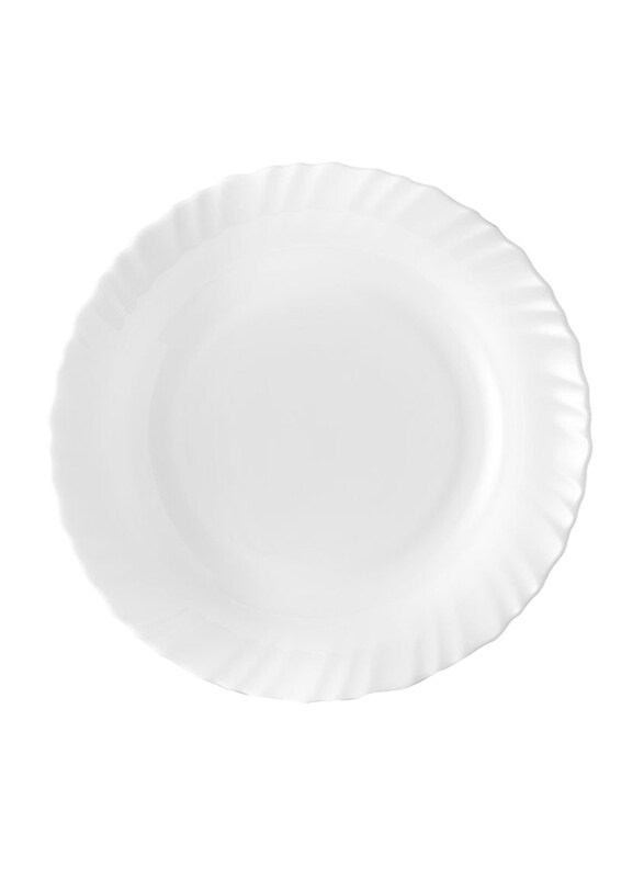 

Borosil 22.5cm Larah Opalware Round Soup Plate, 9SPFLPW, White