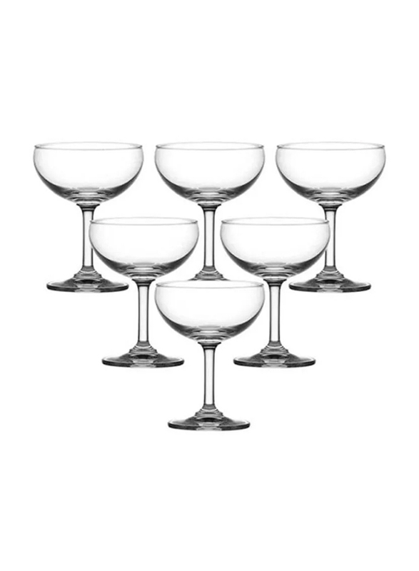 

Ocean 200ml 6-Piece Classic Saucer Beverage Glass Set, 501S07, Clear