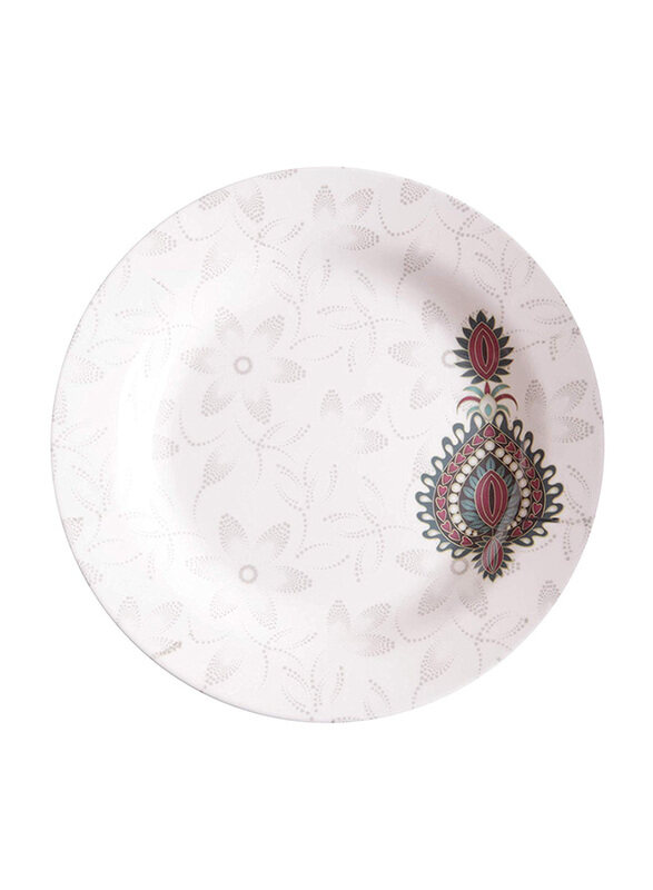 

Dinewell 7.5-inch Jewels Melamine Side Plate, DWHP3090JW, White/Red