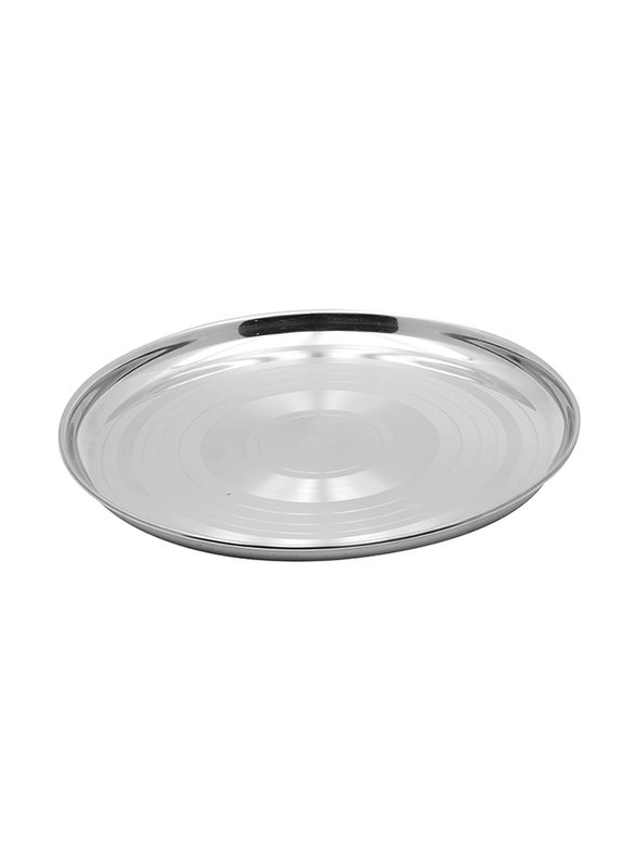 Raj 60cm Steel Thala Round Dinner Plate, RT0060, Silver