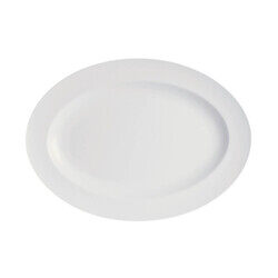 BARALEE SIMPLE PLUS WHITE OVAL RIM PLATE, 091281A, 46 CM (18 1/8")