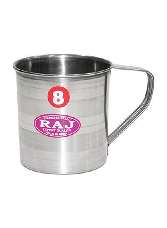 Raj 8cm Stainless Steel Silver Touch Mug, STM008, Silver