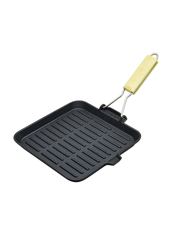 

Kitchen Master 24cm Cast Iron Grill Pan, COST16, Black