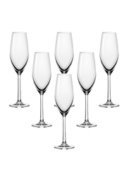 Ocean 6-Piece 210ml Sante Flute Champagne Glass Set, 026F07, Clear