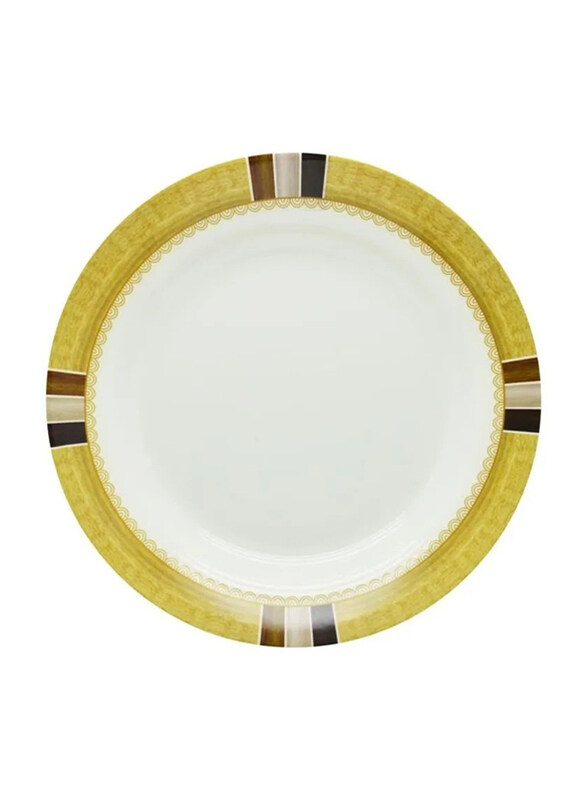 

RK 10.5-inch Sunburst Melamine Soup Plate, RKM003, White/Yellow