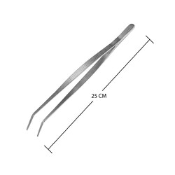 KITCHEN MASTER STAINLESS STEEL GARNISH TWEEZER BENT, 12 , RBS017, BENT PLATING TWEEZERS, BENT DECORATING TONGS, BENT CHEF'S TWEEZERS