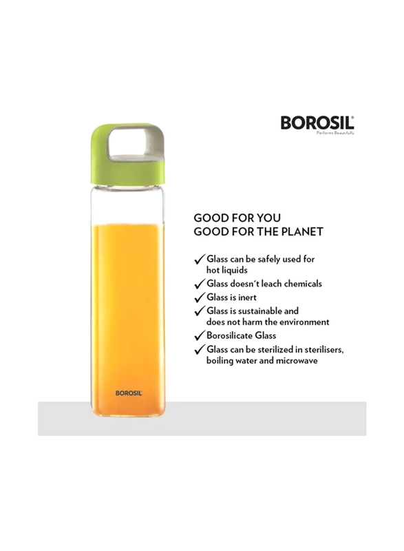 بوروسيل زجاجة مياه نيو جلاس 550 مل ، أخضر ، BVUNEGRN550