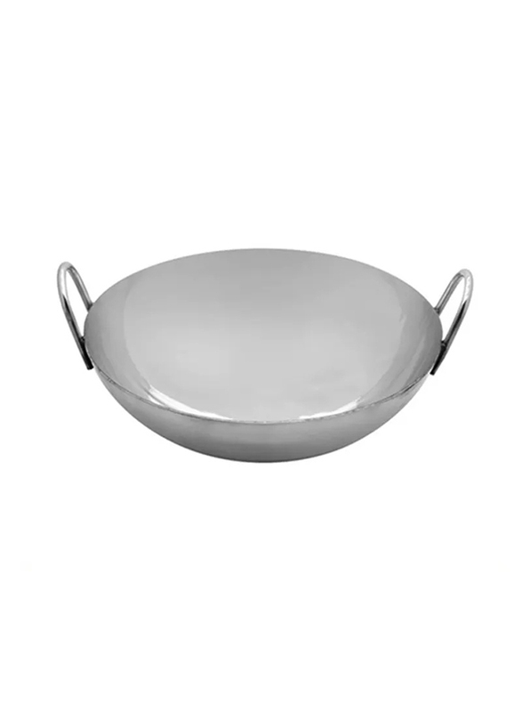 Raj 50cm Steel Deep Cooking Pot Kadai, MSK020, Silver
