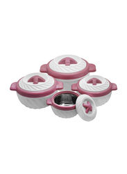 Selvel 4-Piece Swirl Classic Casserole Set, PHPSC04-P, Pink/White