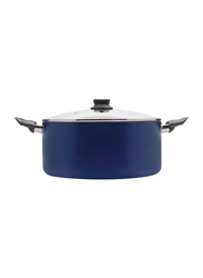 Raj 26cm Non-stick Induction Cooking Pot with Glass Lid, Blue