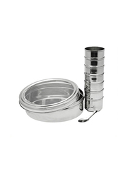 Raj Stainless Steel Spice Container Box with Spoon Set, 20cm, 9 Piece, Silver
