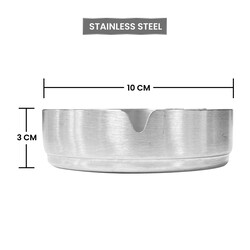 Raj Stainless Steel Ashtray Without Lid, 10 cm, VAT009, Cigar ashtray , Smoking accessory , Portable ashtray , Ash container , Bar Accessories