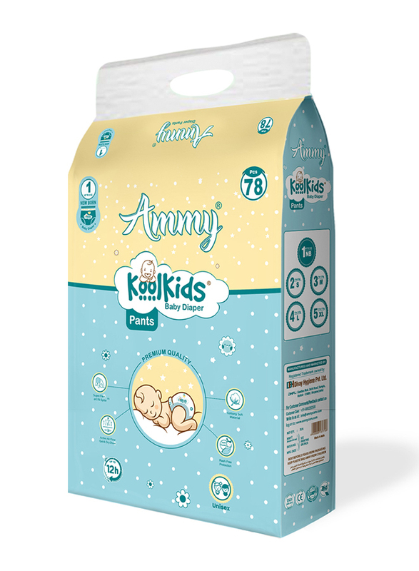 Ammy Koolkids Baby Diaper Pants, NB, 78 Count