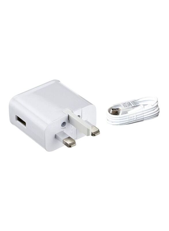 Samsung 3-Pin Fast Travel Adapter With USB Type A to Micro USB Cable, EP-TA200, White
