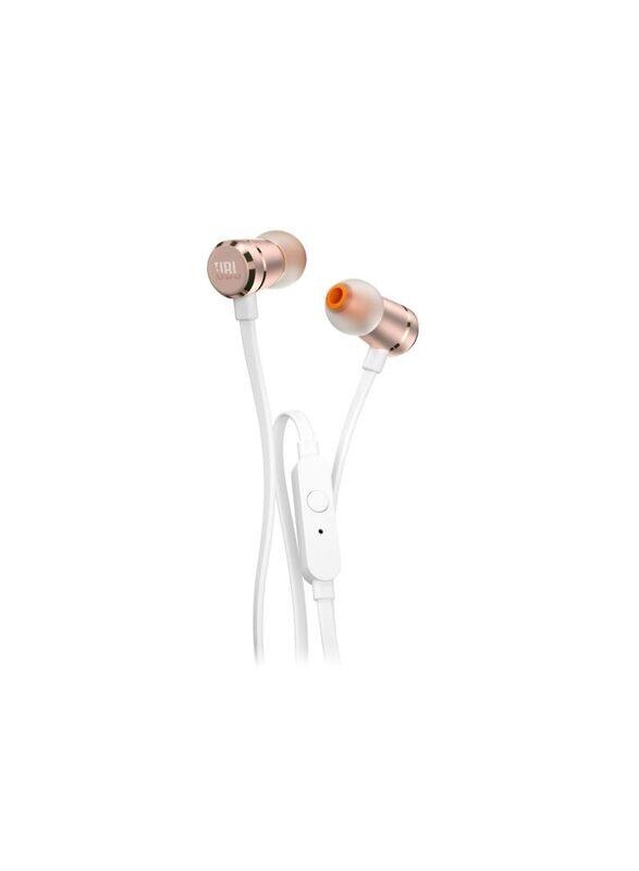 

JBL T290 Wired In-Ear Headphones, Rose Gold/White