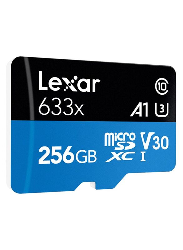 Lexar 256GB 633X MicroSDHC Memory Card, Black/Blue
