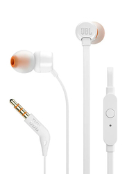 JBL Tune 110 Pure Bass 3.5mm Jack In-Ear Headphone with Mic, White