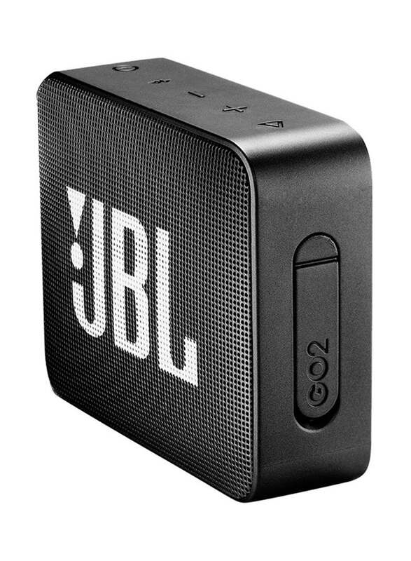 JBL GO 2 Water-Resistant Portable Bluetooth Speaker, Midnight Black