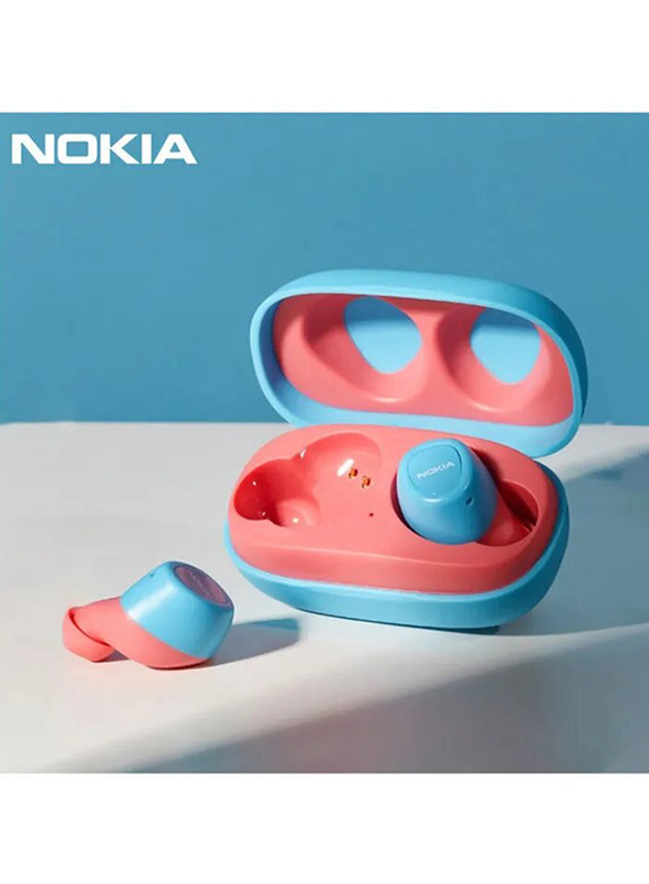 Nokia E3100 Portable Wireless/Bluetooth In-Ear Mini Sports Earbuds with Mic, Pink/Blue