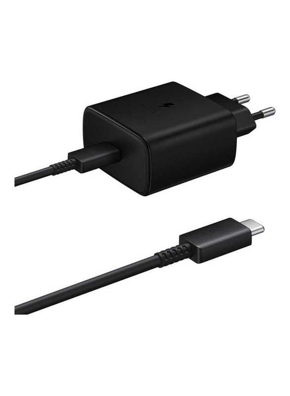 Samsung 45W Wall Charger Travel Adapter With USB Type-C to USB Type-C Cable, EP-TA845XBEGWW, Black