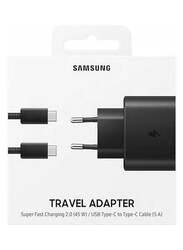 Samsung 45W Travel Adapter With USB Type-C To USB Type-C Cable, EF-TA845/EP-TA800, Black