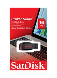 Sandisk 16GB Cruzer Blade USB 2.0 Flash Drive, Black/Red