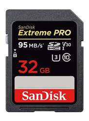 Sandisk 32GB Extreme Pro SDHC Memory Card, Black