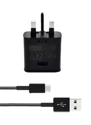 Samsung 25W 3-Pin Fast Charging Travel Adapter With USB Type-A to USB Type-C Cable, CHX2724563805473, Black