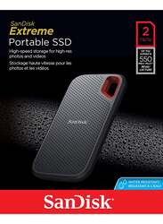 Sandisk 2TB SSD Extreme Portable Hard Drives, SDSSDE60-2T00-G25, Black