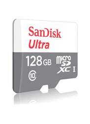 Sandisk 128GB Ultra MicroSDXC Memory Card, White/Grey