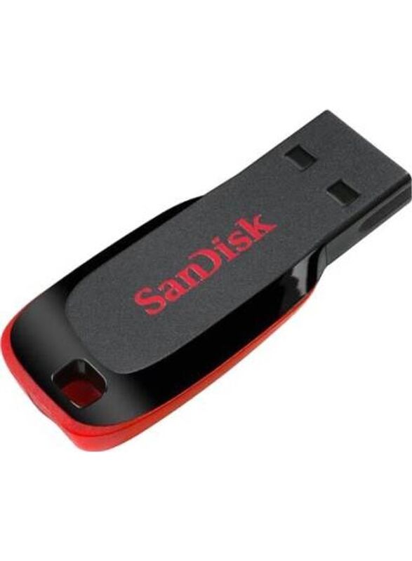 Sandisk 64GB Cruzer Blade USB 2.0 Flash Drive, Black/Red