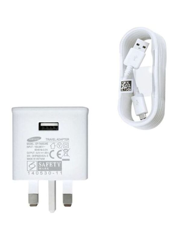 Samsung Adaptive Fast Charger With USB Type-A to USB Type-C Cable, EP-TA200, White