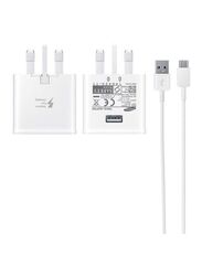 Samsung 3-Pin Fast Travel Adapter With USB Type A to Micro USB Cable, EP-TA200, White
